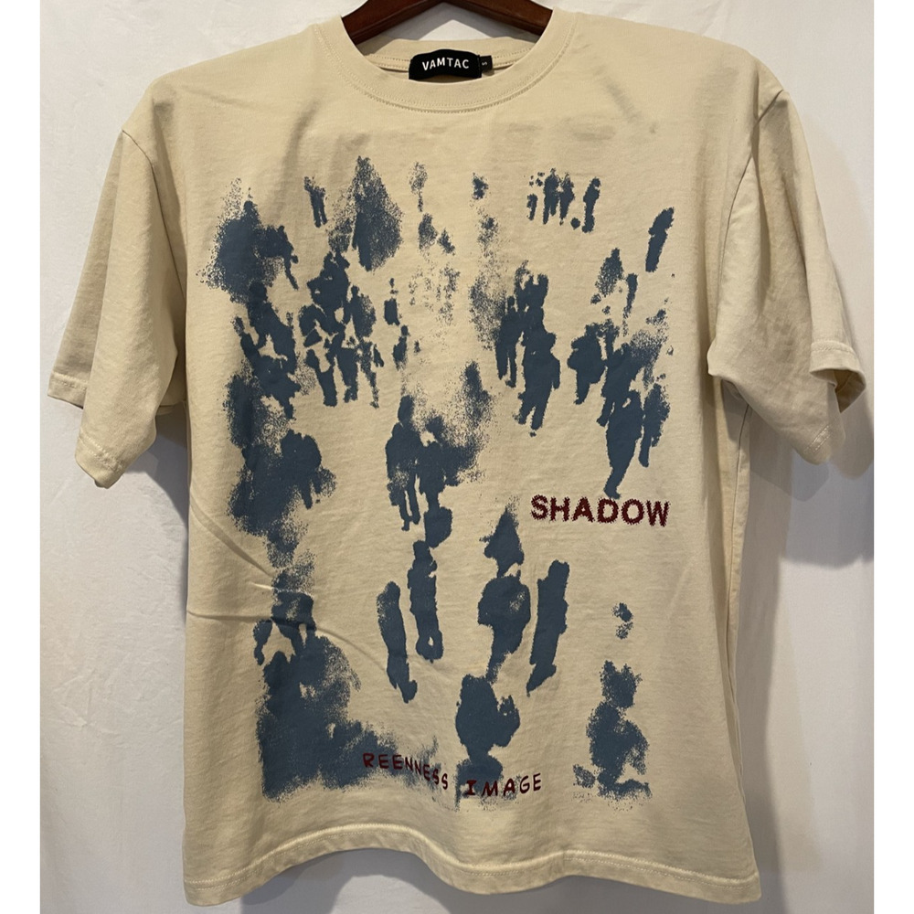 Shadow Reenness Image Vamtac Streetwear Hip-Hop Graphic T-Shirt Beige - S